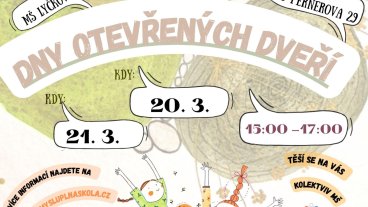 Dny otevřených dveří MŠ Lyčkovo náměstí 20. a 21. 3. 2024